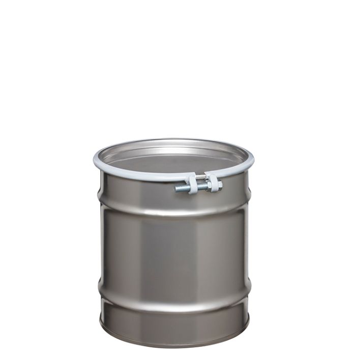 10 Gallon UN Rated Open Head Stainless Steel Drum with Bolt Ring