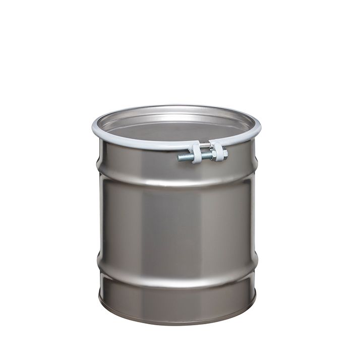 20 Gallon UN Rated Open Head Stainless Steel Drum with Bolt Ring