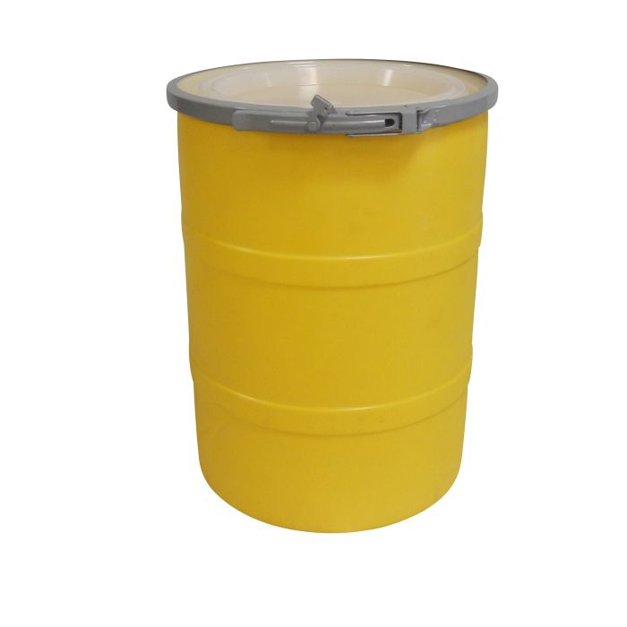 15 Gallon Open Head Plastic Drums With Lever Lock - Multiple Colors