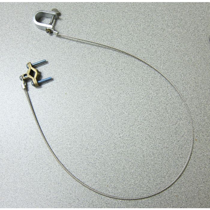 Pipe Clamp and C-Clamp on 3 ft Stainless Steel Cable