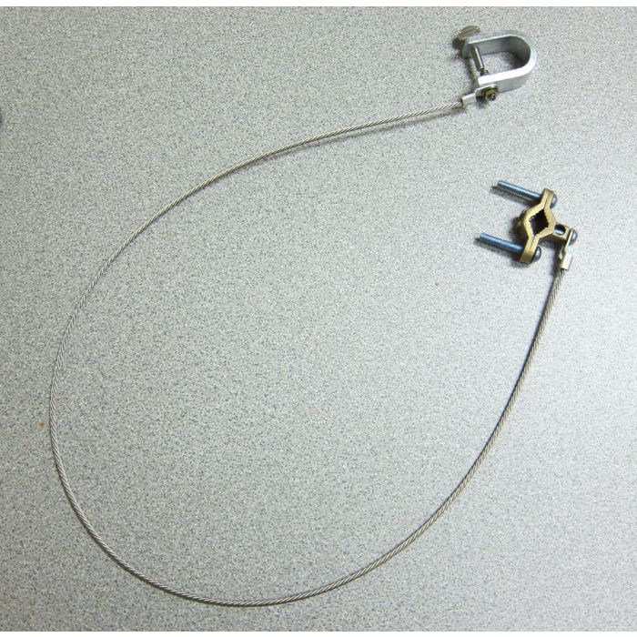 Pipe Clamp and C-Clamp on 5 ft Stainless Steel Cable