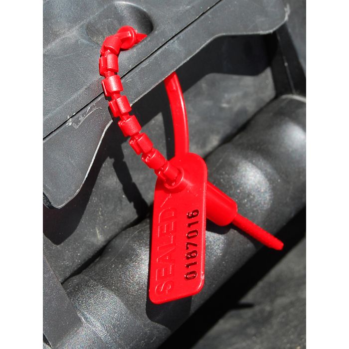 High Security Pull Tight Plastic Seals - 8 Inch Red