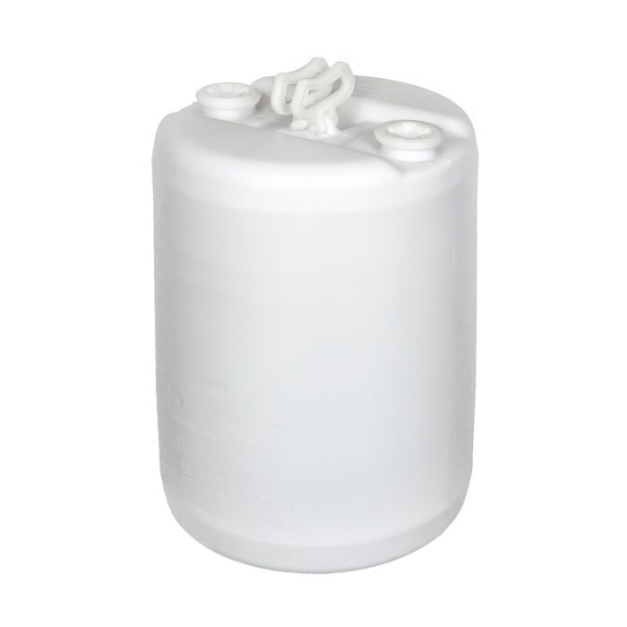15 Gallon UN Round Closed Head Plastic Drum with 2 Handles Spout - Natural