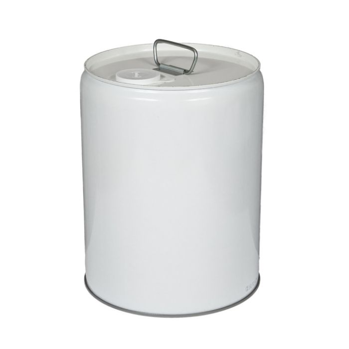 20 Liter (5.3 gal.) Closed Head Steel Pail - White