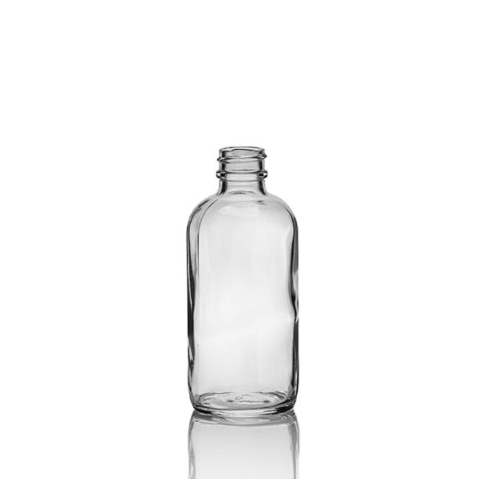 4 oz Glass Clear Boston Round Bottle, 22-400