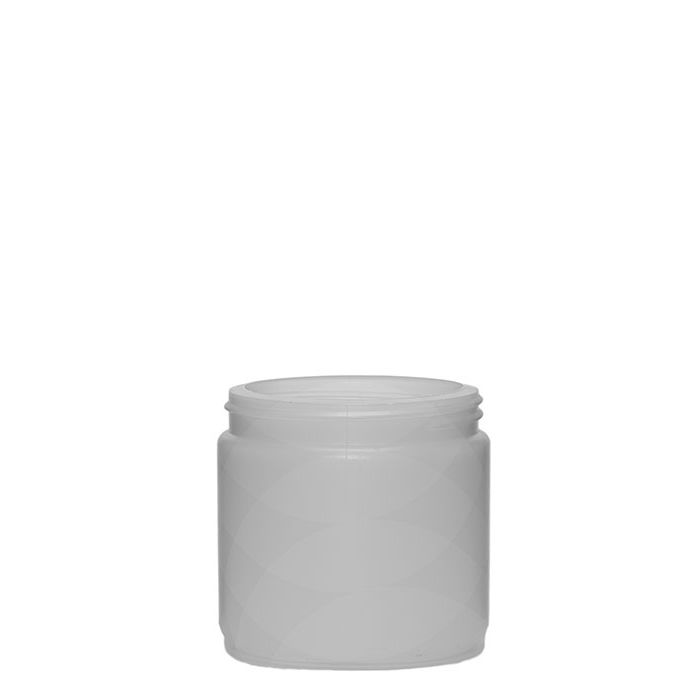 Short opaque plastic jar
