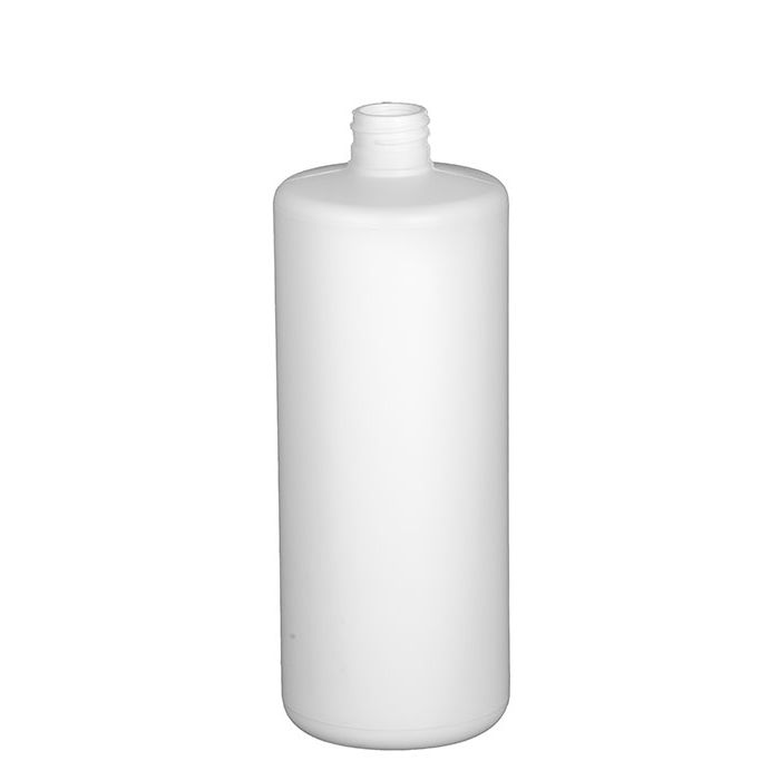 32 oz. white hdpe cylinder bottle with 28-410mm opening