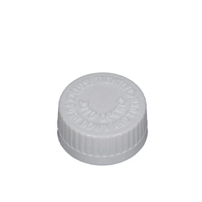 38-400 White PP Child-Resistant Vented Screw Cap - Foam Liner