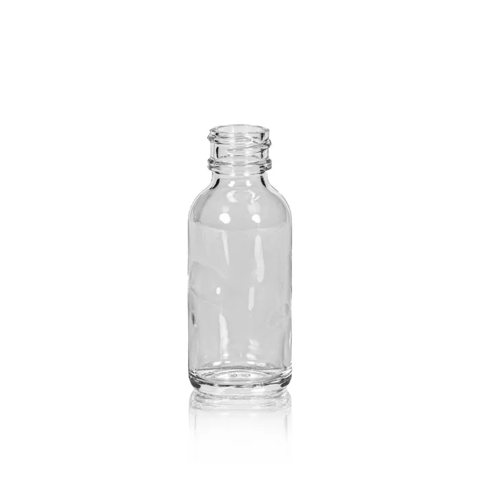 1 oz Clear Glass Boston Round, 20-400