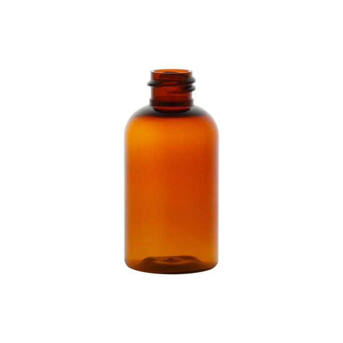 2 oz Amber PET Boston Round Bottle 