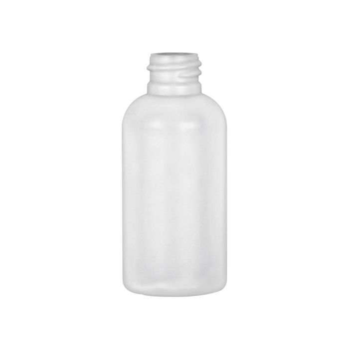 2 oz Natural HDPE Boston Round Bottle with a 20-410 neck finish