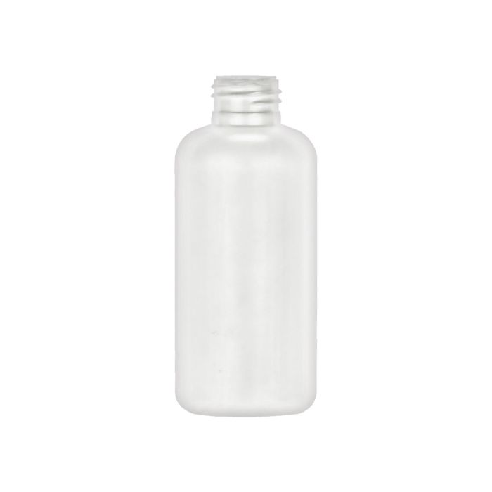 4 oz White HDPE Boston Round Bottle with a 24-410 Neck Finish