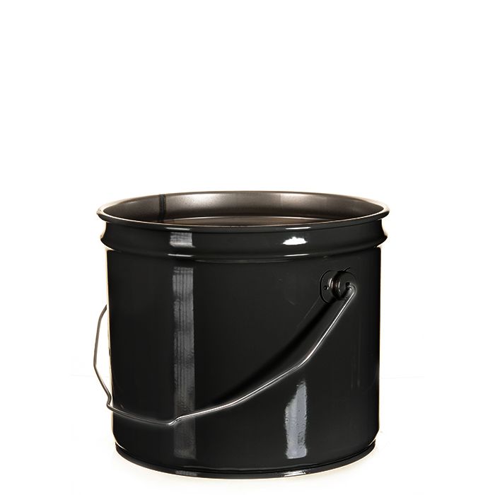 Black 3.5 gallon steel pail