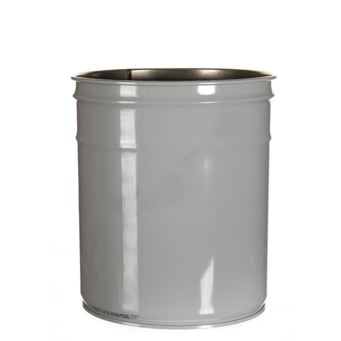Grey open head steel pail