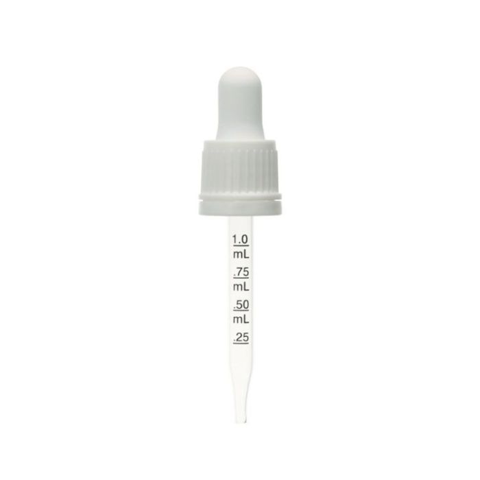 18-415 White Tamper Evident Graduated Dropper, 77mm Pipette
