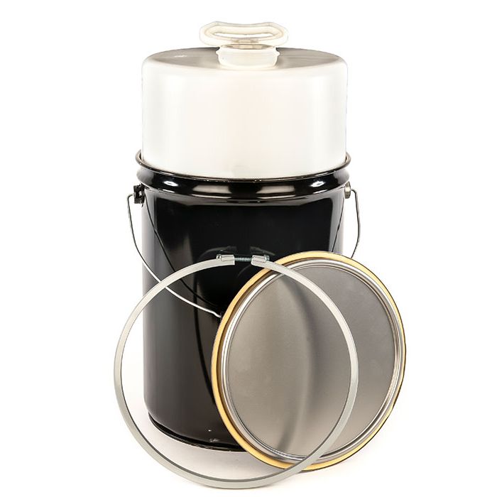 5 Gallon DELPAK Open Head Steel Pail With Bolt Ring and 2 Inch Plug