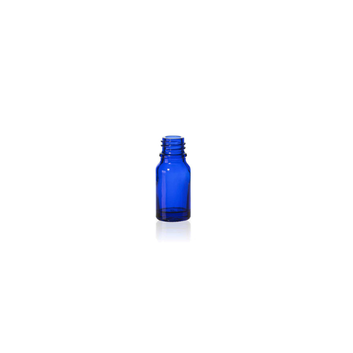 10 ml Blue Glass Euro Bottle, 18 DIN