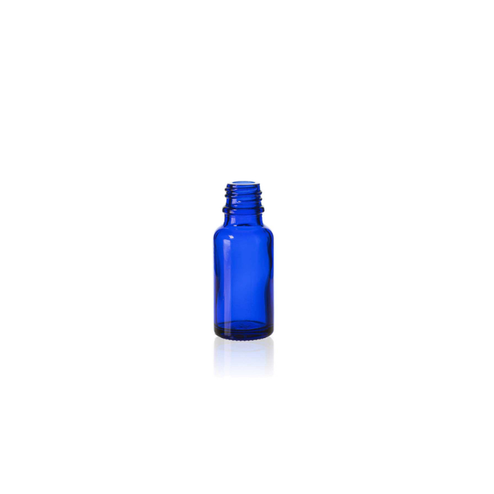 20 ml Blue Glass Euro Bottle, 18 DIN