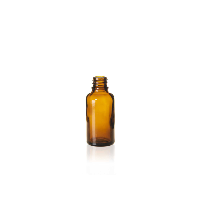 30 ml Amber Glass Euro Bottle, 18 DIN