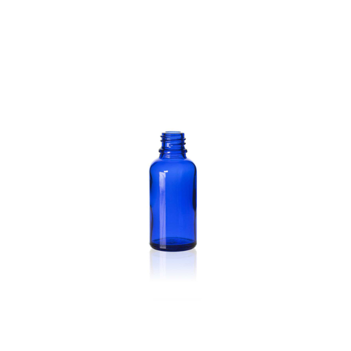 30 ml Blue Glass Euro Bottle, 18 DIN