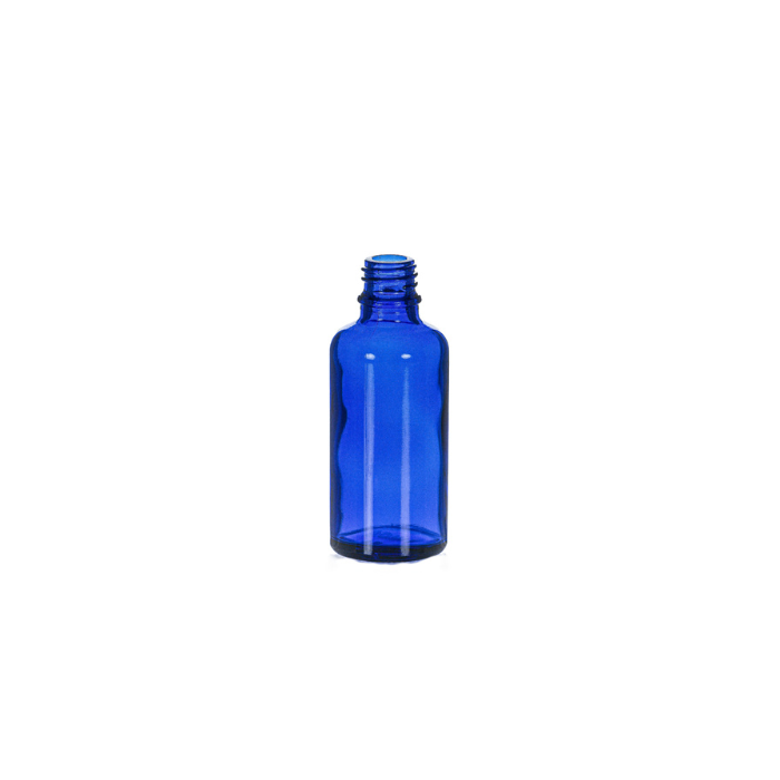 50 ml Blue Glass Euro Bottle, 18 DIN