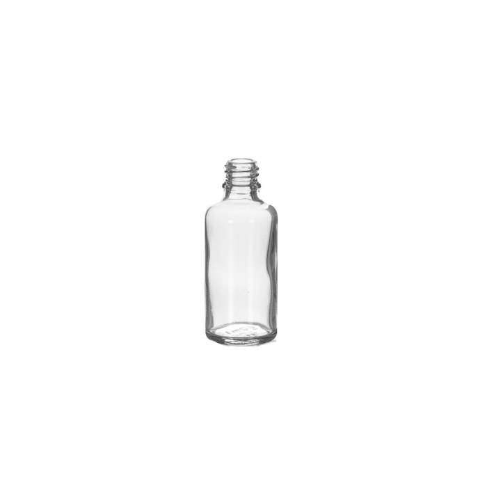 50 ml Clear Glass Euro Bottle, 18 DIN