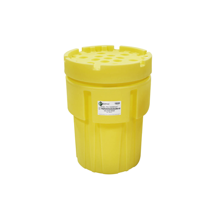 65 Gallon Plastic Overpack Drums – Yellow, UN Rated