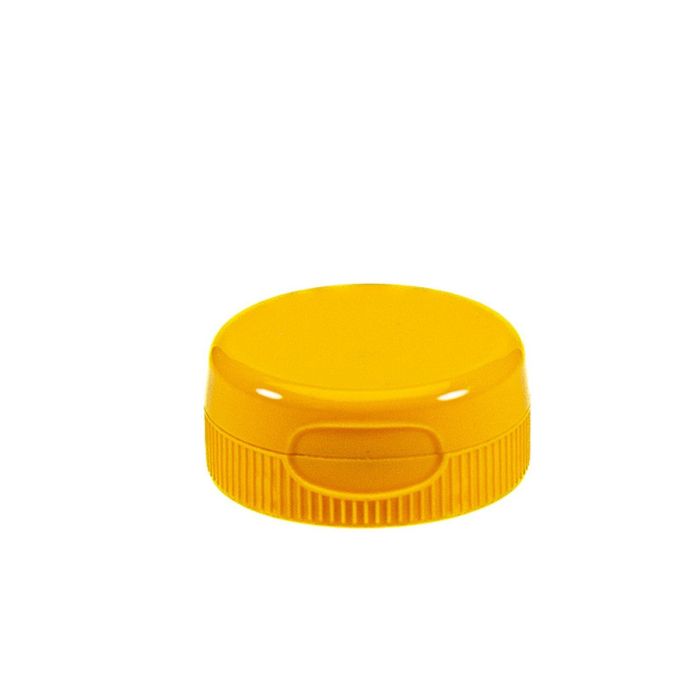 38-400 Polypropylene Yellow Flip Top Closure with Liner