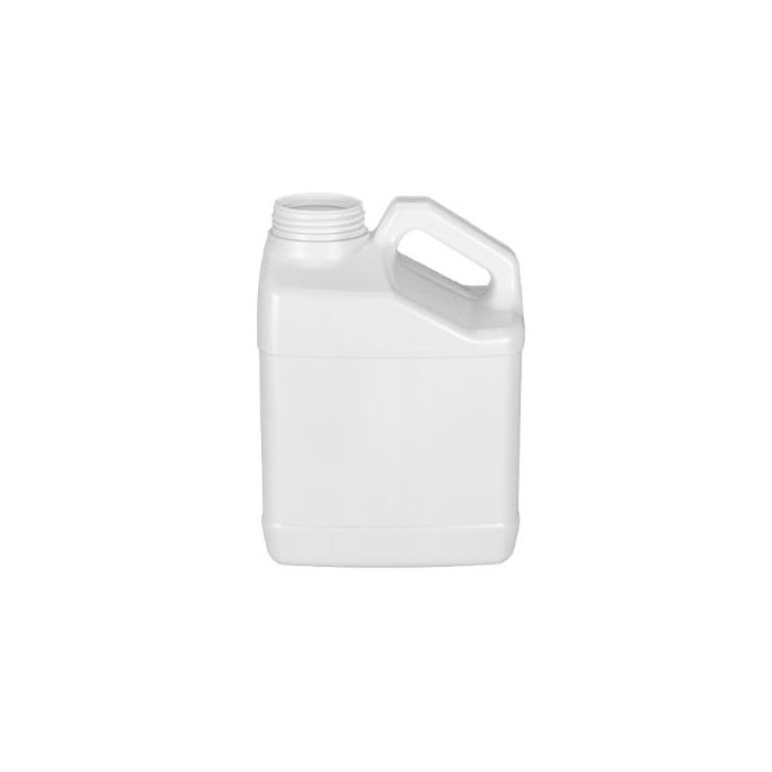 1 Gallon White HDPE F-Style Bottle with Slant Handle, 38-400