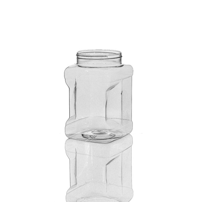 48 oz Clear PET Square Gripper Jar