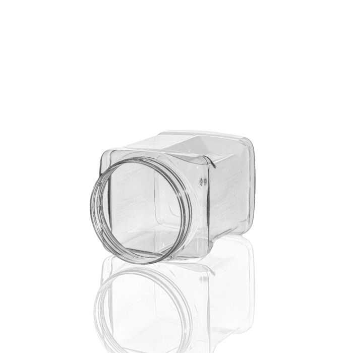 64 oz Clear PET Square Gripper Jar, 110-400