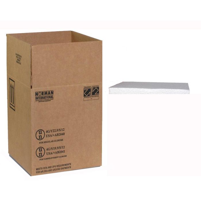 HAZMAT Packaging Holds Four - 1 Gallon Round Plastic Bottles