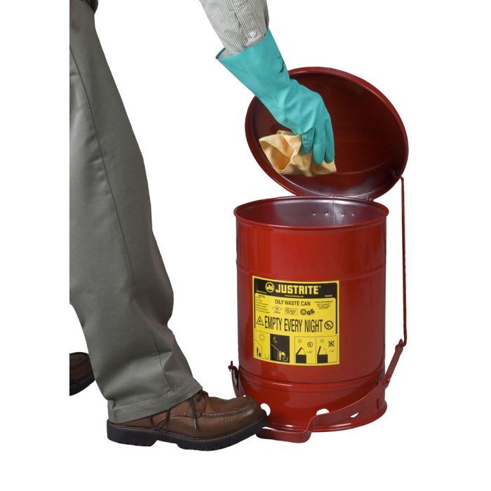 Justrite®  6 Gallon Oily Waste Can Foot Operated