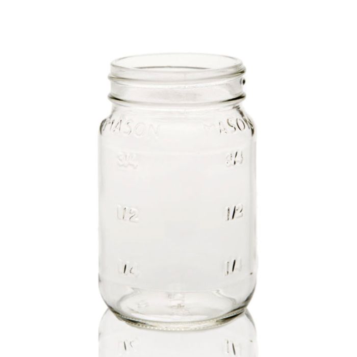16 oz Glass Embossed Mason Jar