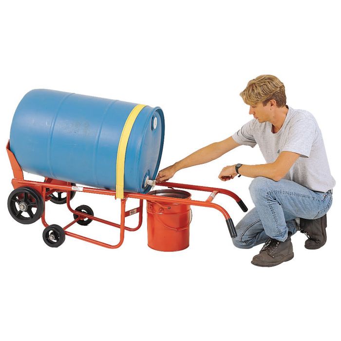 Drainer Drum Truck - Polyolefin Wheels - With Kickstand