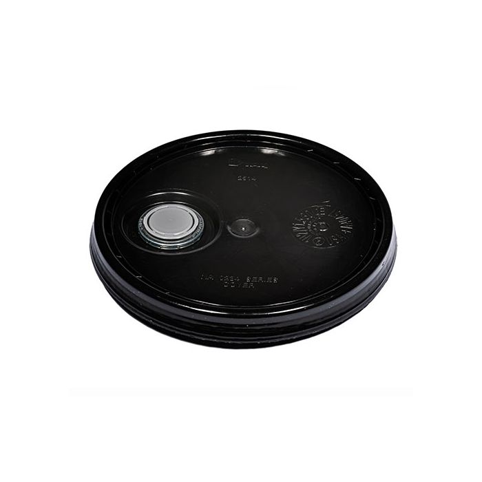 Plastic Pail Lid with Rieke® FLEXSPOUT® and Tear Tab - Black