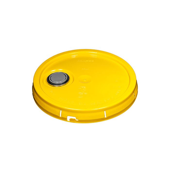 Rieke® FLEXSPOUT® Plastic Pail Lid with Tear Tab - Yellow