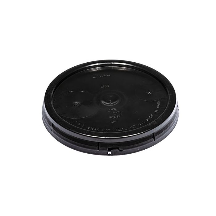 Plain Plastic Pail Lid with Tear Tab - Black