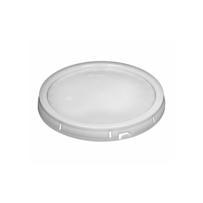Plain 7 Gallon Plastic Pail Lid with Tear Tab - Natural