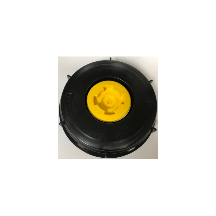 6" Black Vented Buttress Cap with Hex Plug