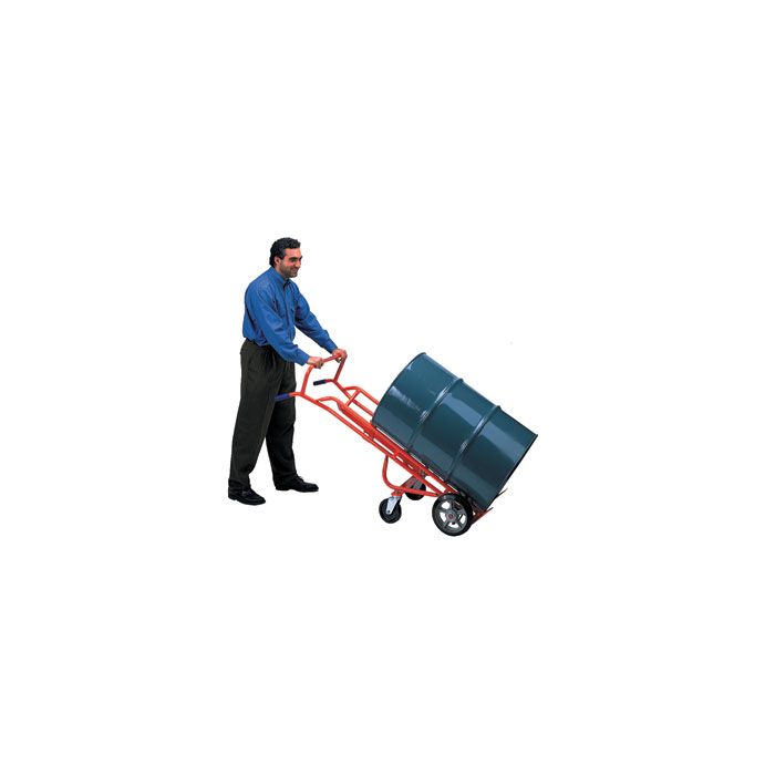 Ergonomic Drum Truck - Moldon Rubber Wheels - Swivel Casters