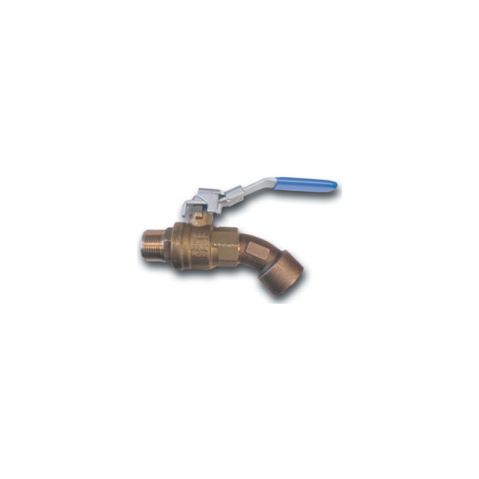 Brass Ball Valve Style Barrel Faucet - 3/4 Inch NPT Inlet/Outlet