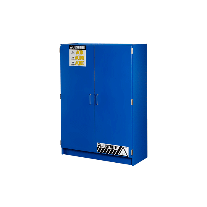 Justrite® Safety Cabinets for Corrosives and Acid Storage Wood Laminated 2 Door Tall Floor Model