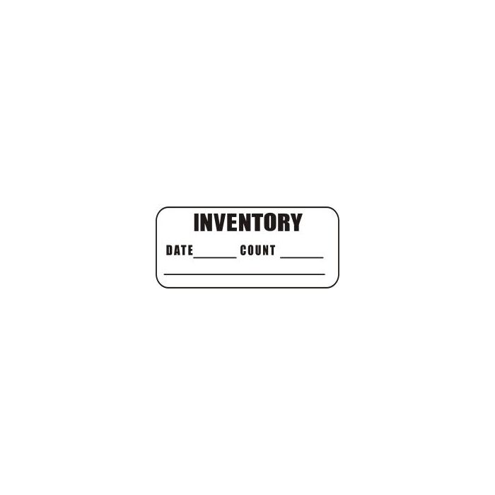 Inventory Label - Inventory, Date, Count
