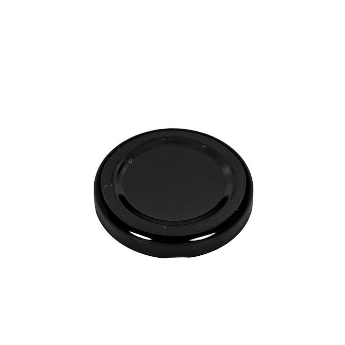 48mm Black Metal Lug Cap - Plastisol Liner