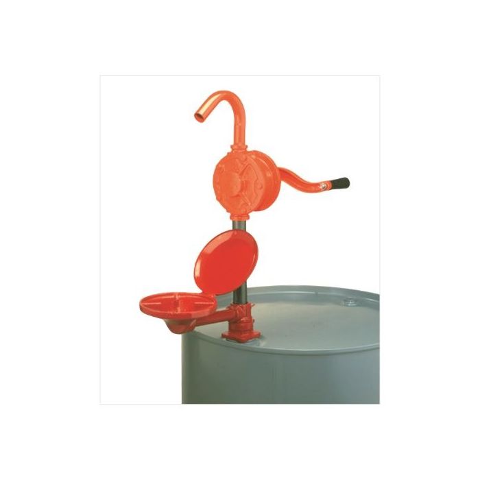 Economical Rotary Drum Pump With Curved Spout And Drip Pan - 48 Inch PVC Hose