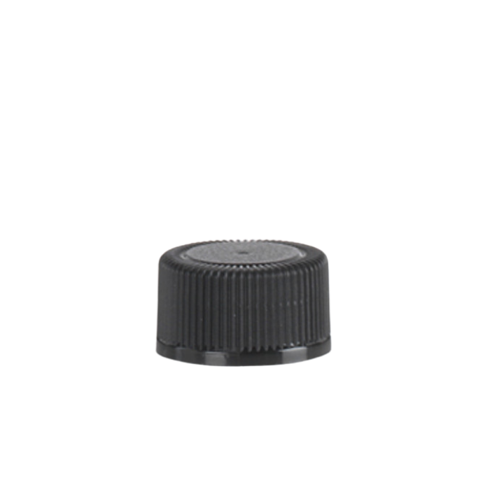 ribbed black cap for bottle