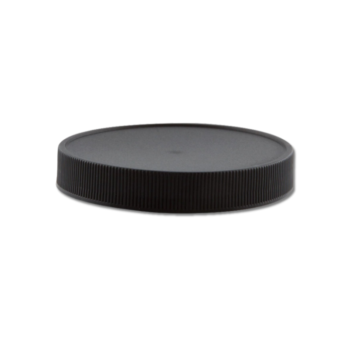 83-400 Black Polypropylene Ribbed Cap with Polyethylene Foam Liner