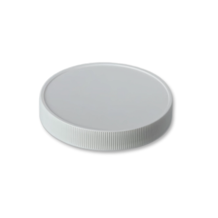 83-400 White Polypropylene Ribbed Cap with Polyethylene Foam Liner
