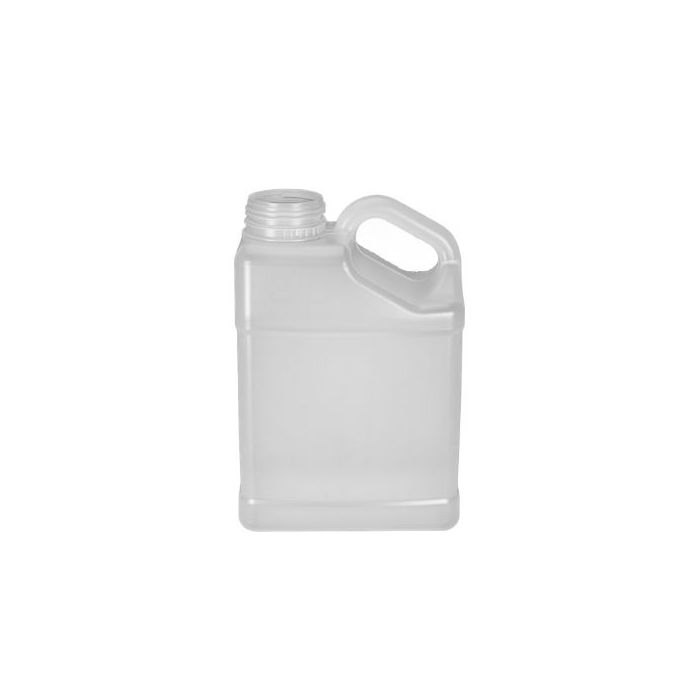 4 Liter Natural HDPE F-Style Bottle with Slanted Handle, 63-445
